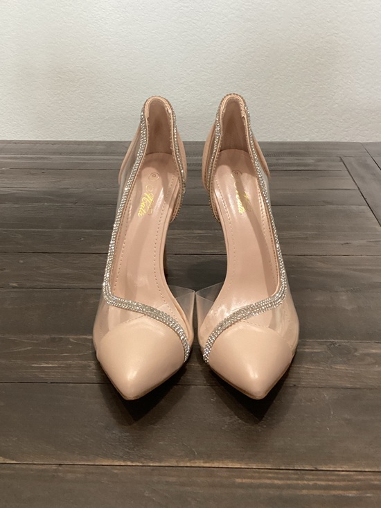 Mata Shoes Shoes - Mata Shoes Blush Nude Pointed-Toe Pumps with Crystal Trim